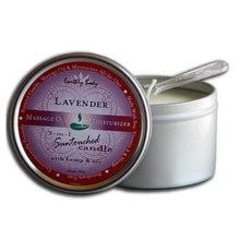 Load image into Gallery viewer, Earthly Body 6.8 oz. Round Tin Massage Candle - A Little More Interesting