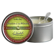 Load image into Gallery viewer, Earthly Body 6.8 oz. Round Tin Massage Candle - A Little More Interesting