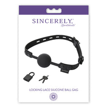 Load image into Gallery viewer, SportSheets Sincerely Locking Lace Ball Silicone Gag - A Little More Interesting
