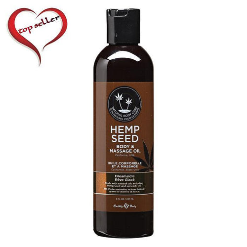 Earthly Body 8 oz. Hemp Seed Massage Oil - Multiple Scents - A Little More Interesting