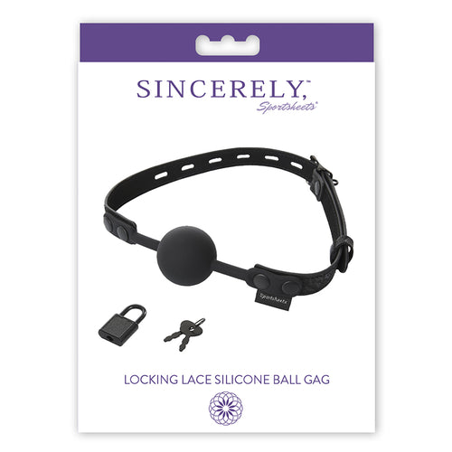 SportSheets Sincerely Locking Lace Ball Silicone Gag - A Little More Interesting